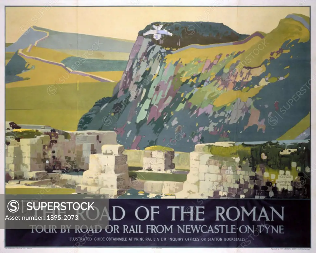 Poster produced by London & North Eastern Railway (LNER) to promote train services to Newcastle. Artwork by Fred Taylor (1875-1963), who was commissio...