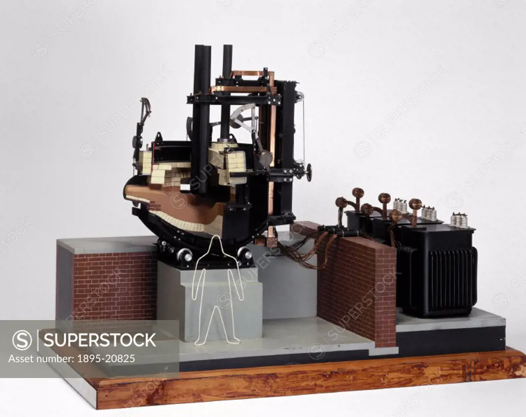 Model (scale 1:8) of a steel-making furnace designed by Paul Heroult (1863-1914), the inventor of the first direct arc electric steel-making furnace. ...