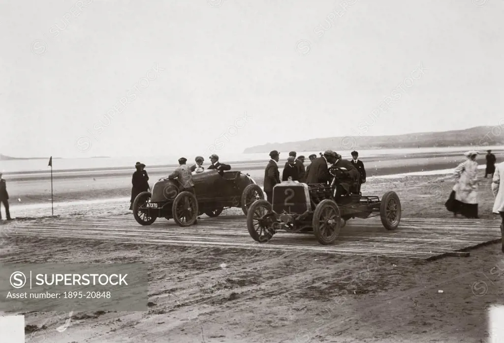 Photograph taken from an album of images collected by English motorist, motor car manufacturer and aviator, Charles Stewart Rolls (1877-1910), showing...