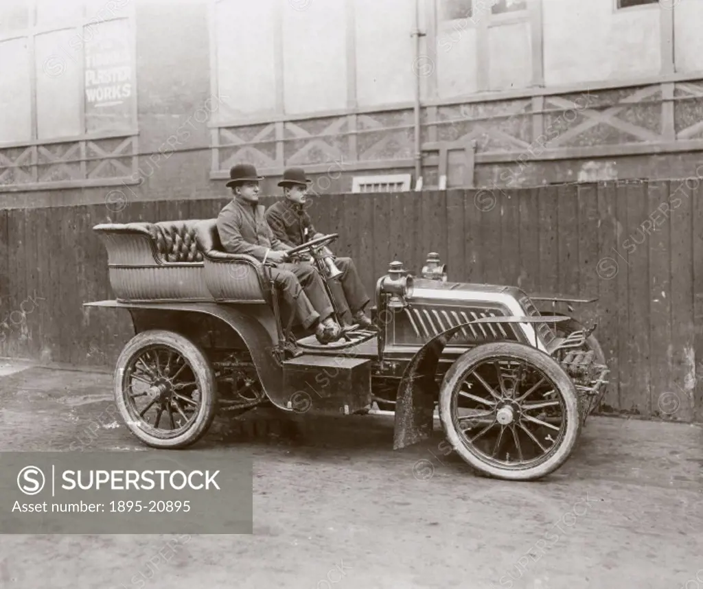 Photograph taken from an album of prints compiled by English motorist, motor car manufacturer and aviator Charles Stewart Rolls (1877-1910). Rolls was...
