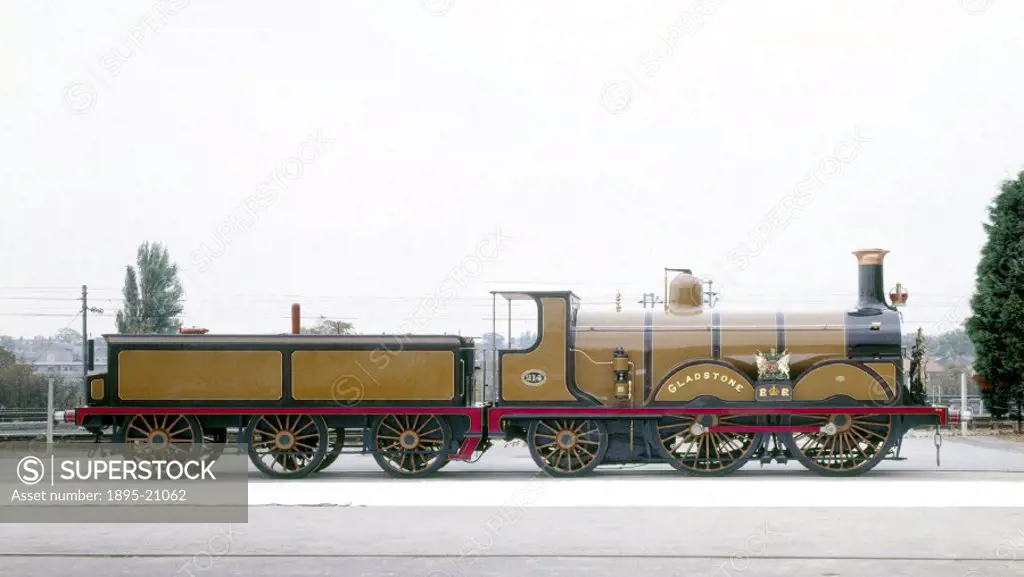 Gladstone´ steam locomotive and tender, 1882. This 0-4-2 steam locomotive, No 214, was designed by William Stroudley (1833-1889) and built at Brighton...
