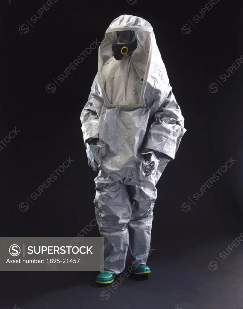 Complete body suit designed to protect the user against contamination from biological hazards, such as anthrax. Anthrax is a naturally occuring diseas...