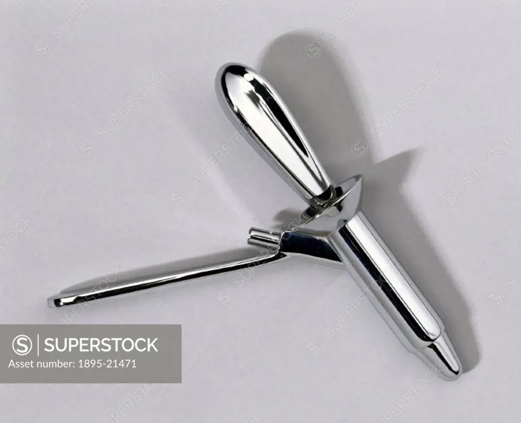 Chrome plated rectal speculum from a Lloyd Davies Major Sigmoidoscope and proctoscope set, designed for the examination of the sigmoid flexure. A spec...