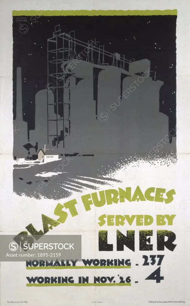 Poster produced for London & North Eastern Railway (LNER) which seeks to convey the magnitude of the General Strike of 1926 which crippled industry. O...
