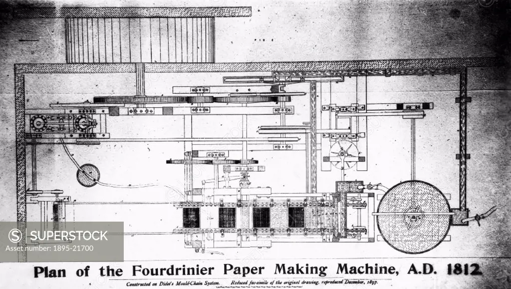 English inventor Henry Fourdrinier (1776-1854), along with his brother Sealy (d 1847) took out a patent in 1807 for a continuous paper-making machine.