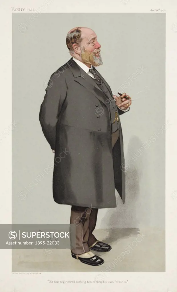 Chromolithograph by Vincent Brooks Day & Son Ltd of a caricature by Leslie Ward, better known as Spy, from Vanity Fair’ magazine. Sir John Wolfe Barr...