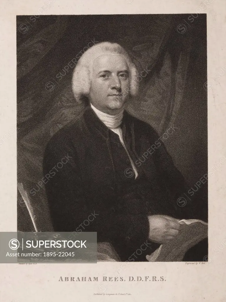 Engraving by William Holl after an original oil painting by John Opie RA, 1796. Abraham Rees (1743-1825) was a tutor in Hebrew and mathematics at Hack...