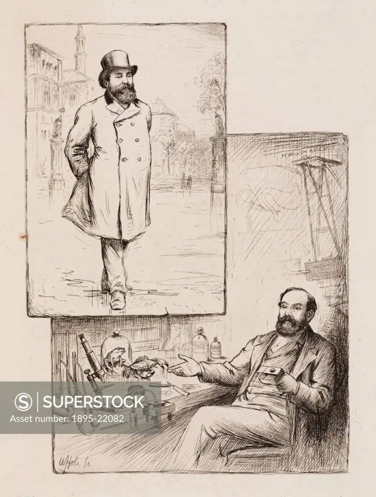 Etching by W Hole from Quasi Cursores’. Rutherford (1839-1899) was a physiologist and professor of physiology at Edinburgh University in Scotland.