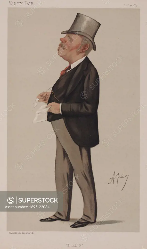 Chromolithograph by Vincent Brooks Day and Son Ltd of a caricature by Carlo Pellegrini, better known as Ape, from Vanity Fair’ magazine. Sir Thomas S...