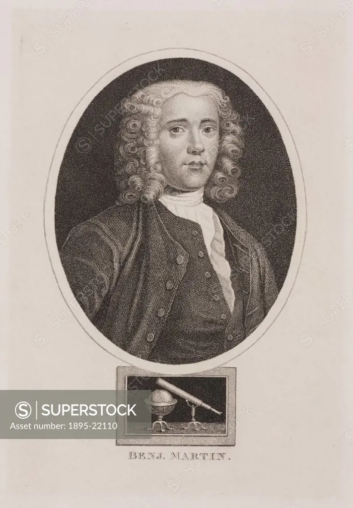 Engraving. Benjamin Martin (1704-1782) was a schoolmaster and travelling lecturer who invented several optical instruments. These included the first ...