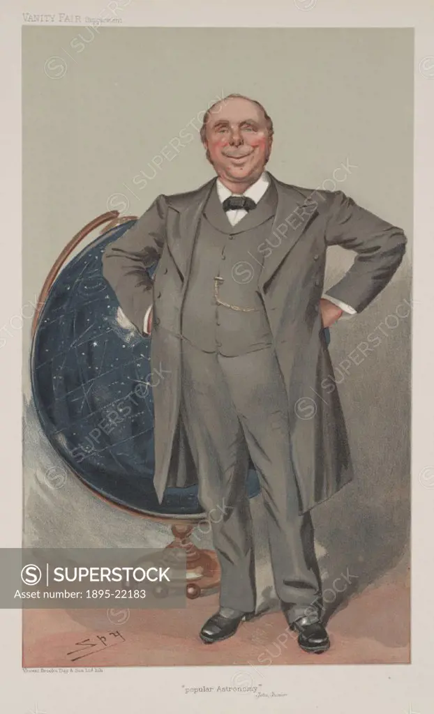 Chromolithograph by Leslie Ward, better known as Spy (1851-1922), of the Irish mathematician and Astronomer Royal for Ireland, Sir Robert Stawell Ball...