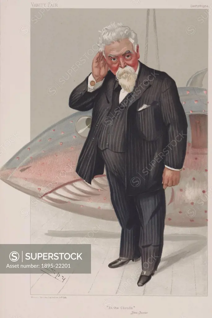 Chromolithograph by Vincent Brooks, Day and Son Ltd of a caricature by Leslie Ward, better known as Spy, from Vanity Fair’ magazine. Sir Hiram Steven...