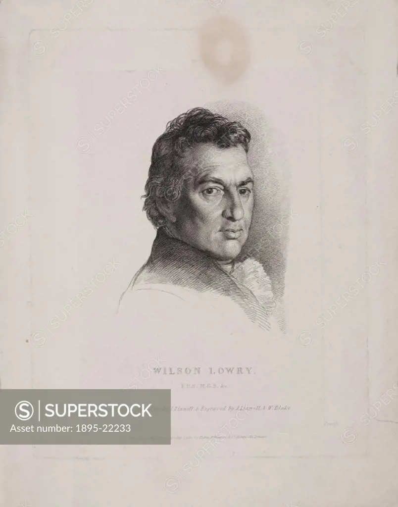 Engraving by John Linnell and W Blake after a drawing from life by Linnell. Joseph Wilson Lowry (1803-1879) was the son of Wilson Lowry (1762-1824), a...