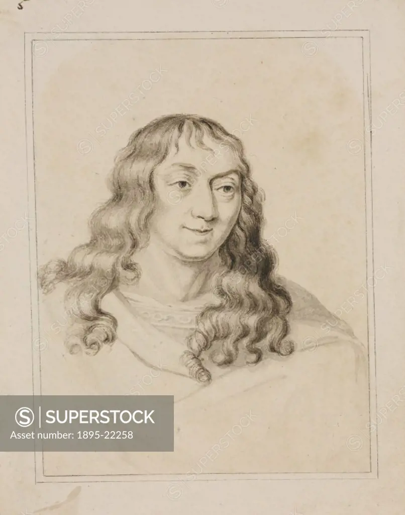 Pen and ink sketch with grey wash on vellum. Edward Somerset, second Marquis of Worcester (1601-1667), was an English aristocrat who invented the stea...