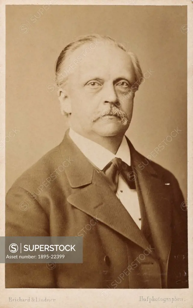 Carte de visite photograph by Reichard & Lindner. Helmholtz (1821-1894) studied a very broad range of subjects, including physics, physiology, and mat...