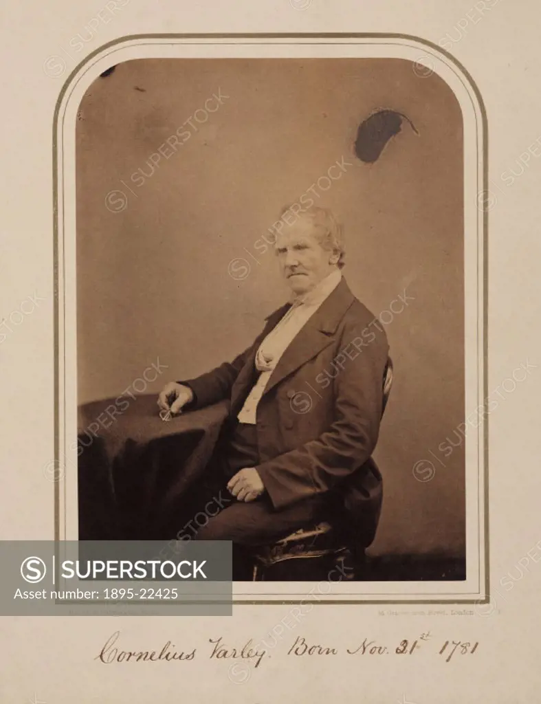 Photographic studio portrait by Maull & Polyblank of Cornelius Varley (1781-1873), English watercolourist and scientist. In 1811, Varley patented his ...