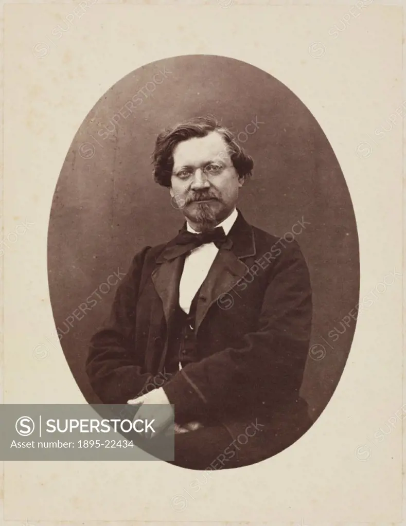 Photograph of Hofmann (1818-1892) who became the first director of the Royal College of Chemistry in London in 1845. He was also chemist to the Royal ...