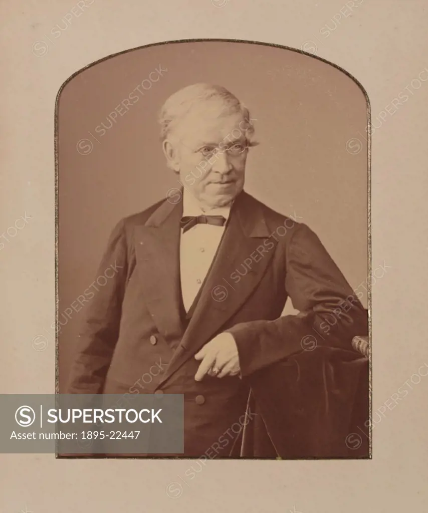 Photograph of Sir Charles Wheatstone, FRS, LLD (1802-1875), pioneer of electric telegraphy. In 1837, together with William Fothergill Cooke (1806-1879...