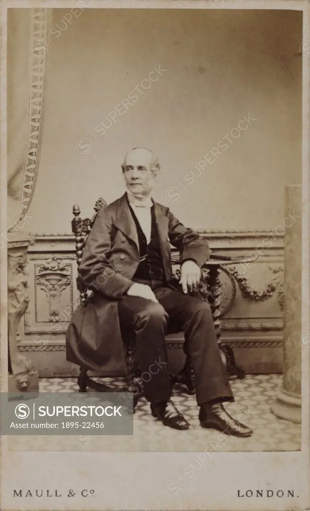 Carte de visite photograph by Maull & Co, of William Lassell (1799-1880). Lassell built an observatory where he constructed and mounted equatorial ref...