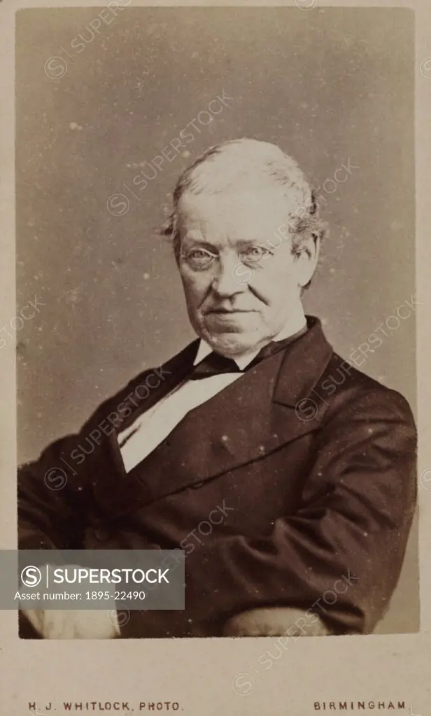 Carte de visite photograph by H J Whitlock of Birmingham of Sir Charles Wheatstone, FRS, LLD (1802-1875), pioneer of electric telegraphy. In 1837, tog...