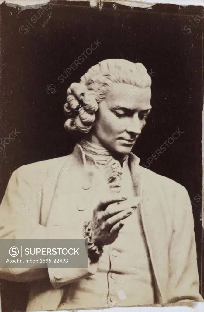 Photograph of a statue of Priestley in Birmingham made by J F Williamson, 1874. Joseph Priestley (1733-1804) discovered various gaseous elements and c...