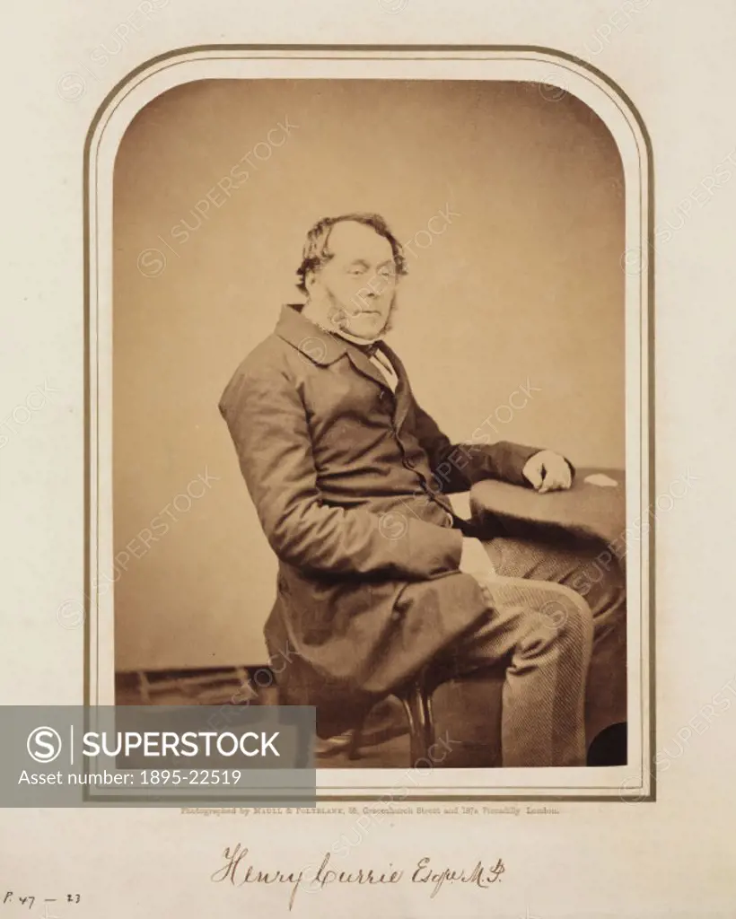 Studio portrait photograph by Maull and Polyblank of a Henry Currie. Henry Maull and Joseph Polyblank founded their photography studio in 1854, specia...