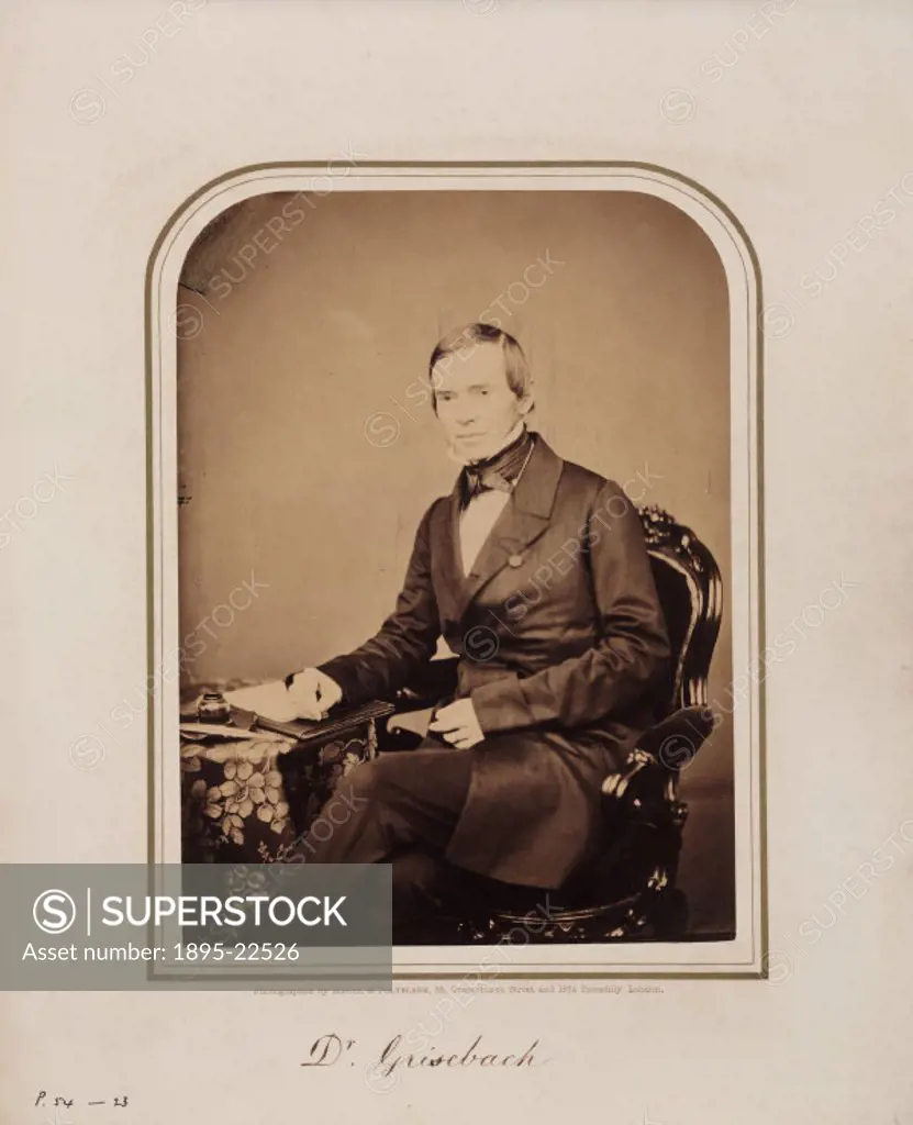 Studio portrait photograph by Maull and Polyblank of Dr Grisebach (1814-1879). Grisebach´s uncle was a professor of botany at Gottingen, Germany. Gris...