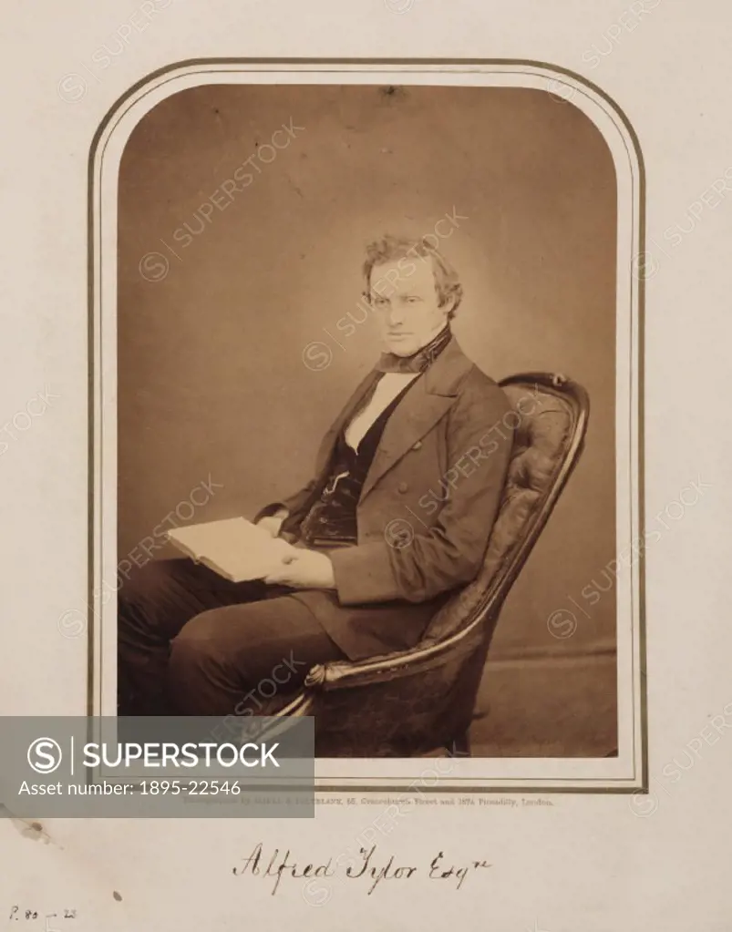 Studio portrait photograph by Maull and Polyblank of Alfred Tylor (1824-1884), geologist and Quaker, who published On Changes of Sea Level’ (1853) an...
