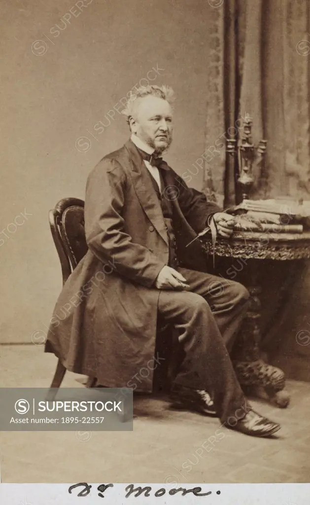 Carte de visite photograph. David Moore (1807-1879) was born in Dundee, Scotland but migrated to Ireland in 1828. After four years working as an assis...