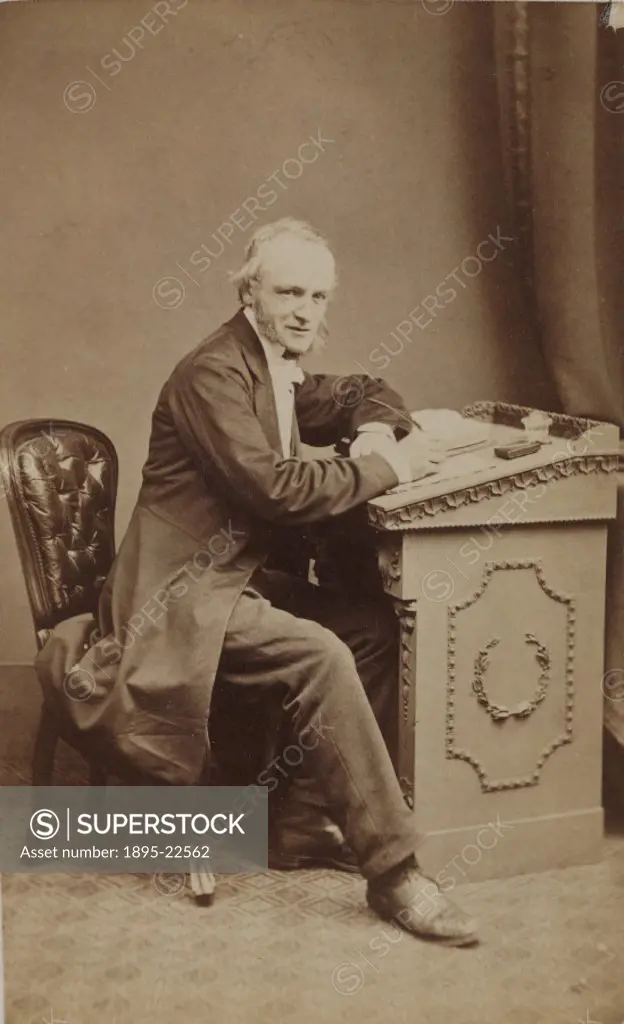 Carte de visite photograph by H Petschler & Co of William Crawford Williamson MRCS, LSA (1816-1895). Williamson studied in Manchester and at Universit...