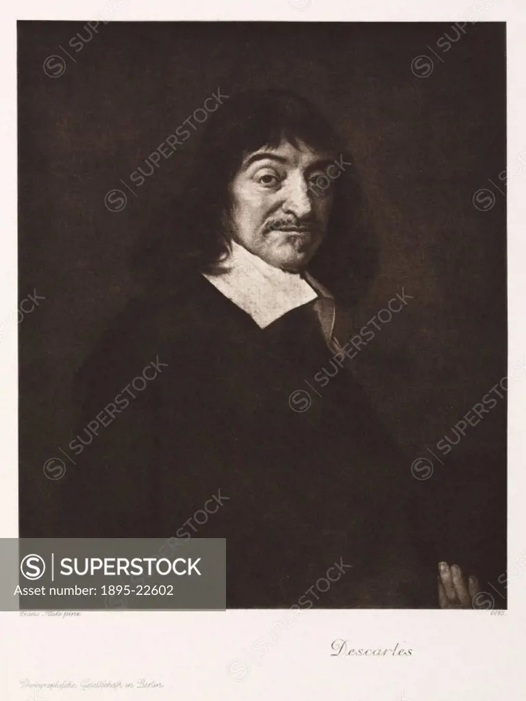 Photogravure after a much earlier painting. Descartes (1596-1650) is regarded as one of the great figures in the history of Western thought, and is wi...