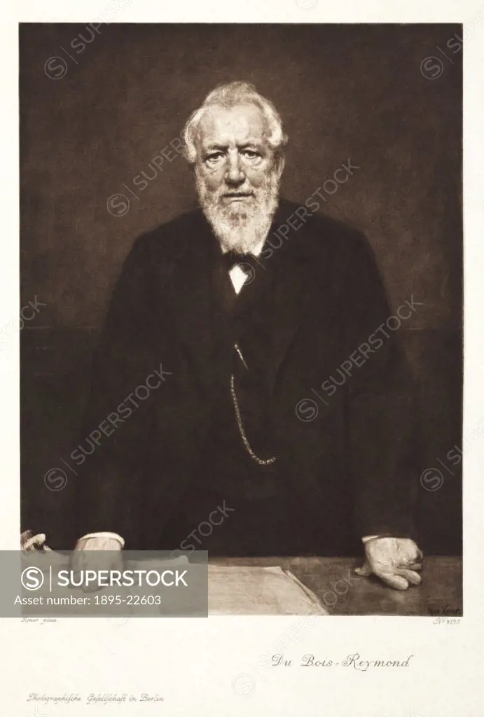 Photogravure after a painting or photograph, of du Bois-Reymond (1818-1896), discoverer of neuroelectricity. As professor of physiology at Berlin he i...
