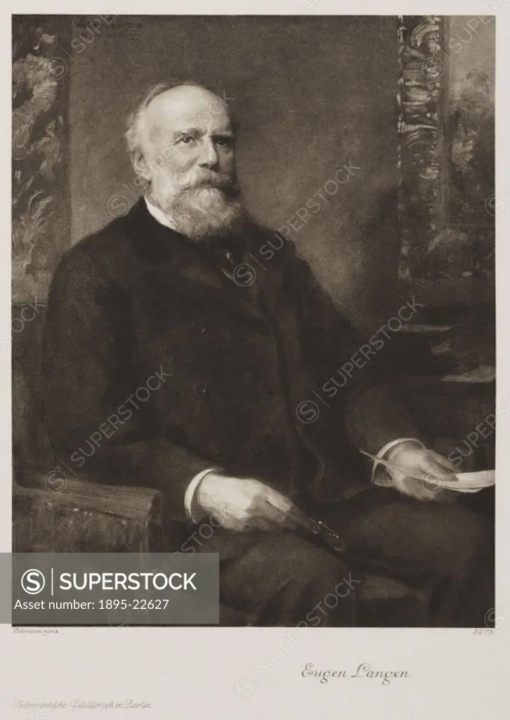 Photogravure after a painting by Walter Petersen of Eugen Langen (1839-1895), German engineer and businessman who designed the Schwebebahn’, the mono...