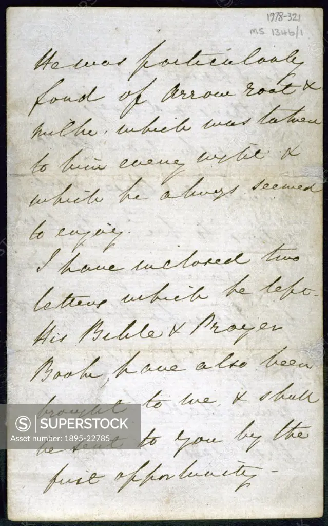 Letter from English nurse and hospital reformer Florence Nightingale (1820-1910) to a Mrs Clark informing her of  the death of her brother, Samuel Cla...