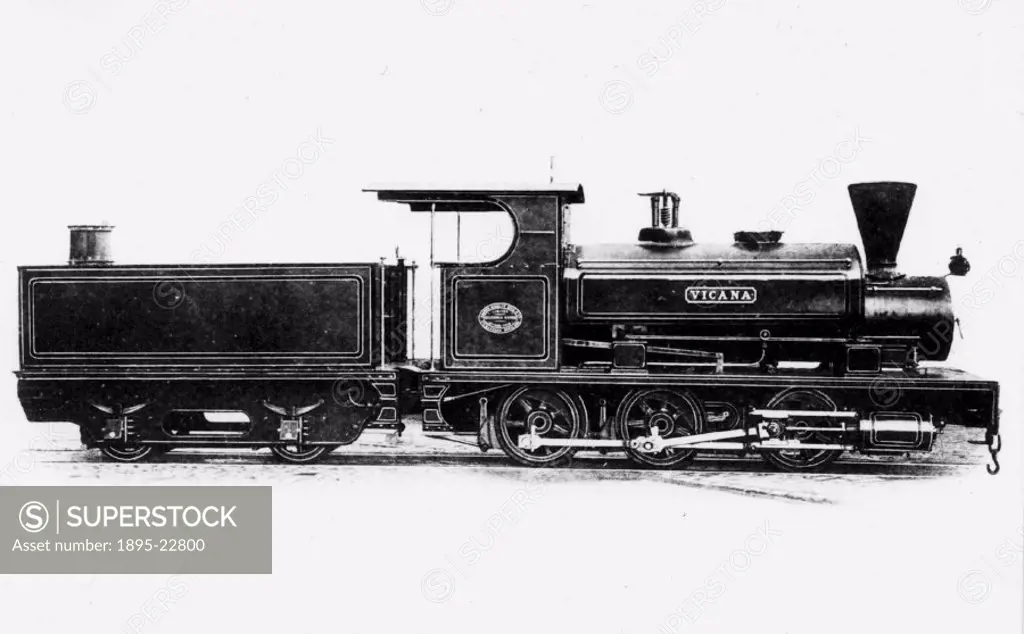 Photograph of a 0-6-0 locomotive built for Beattie & Co, Cuba, named Vicana’. This is a typical locomotive built for export by Andrew Barclay Sons & ...