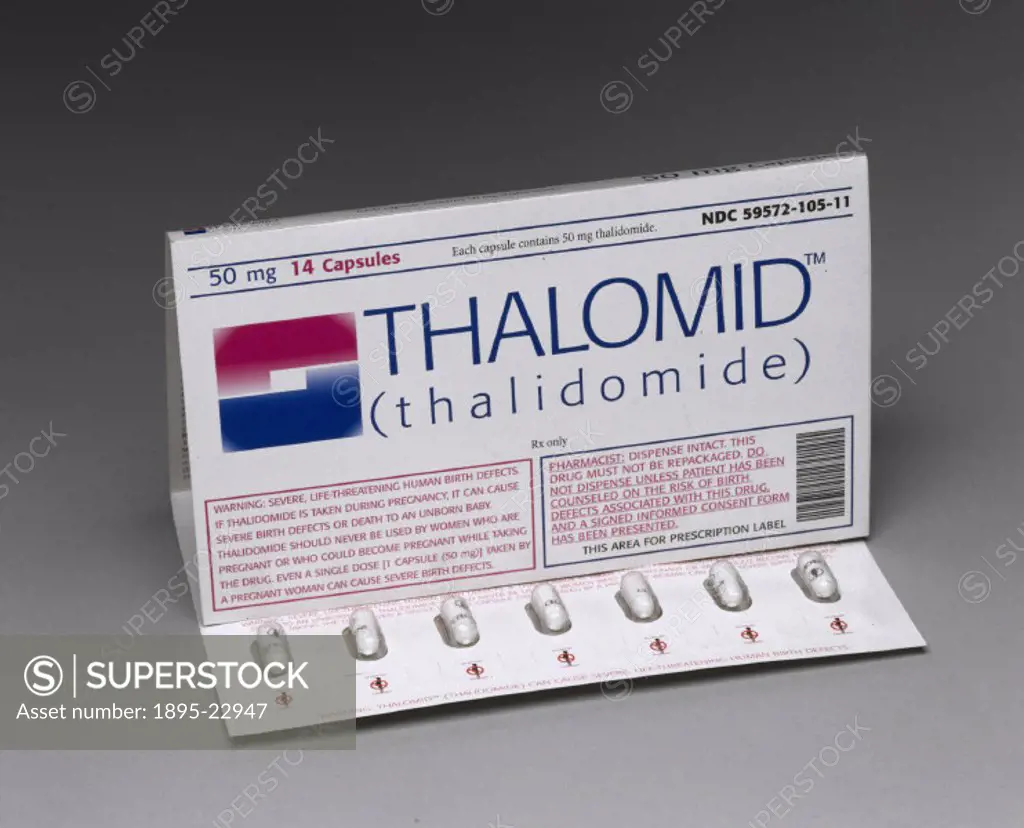 Thalidomide was developed in West Germany in the mid-1950s and was initially used as a sedative and an antiemetic until the discovery that it caused s...