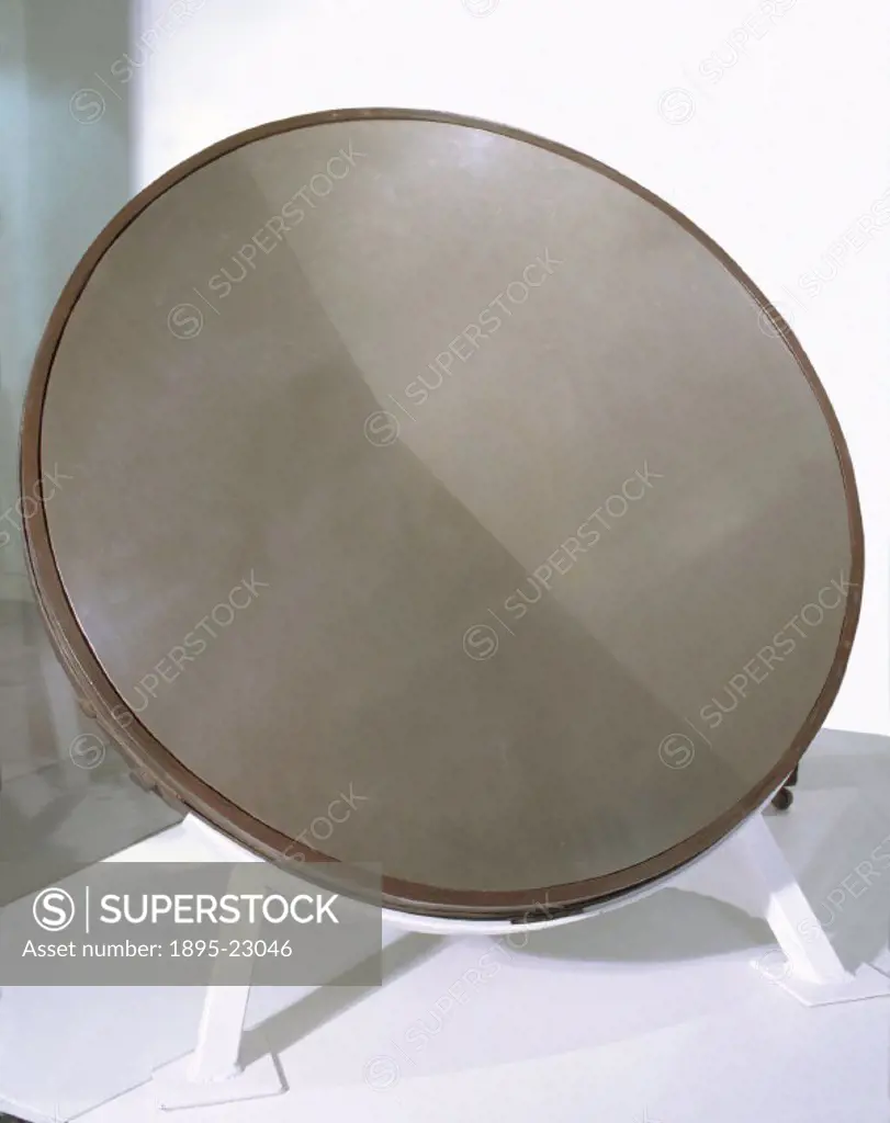 The British astronomer Sir William Herschel (1738-1822) made this 48-inch concave metal mirror for his 40 foot telescope at Slough, Berkshire. Cast in...