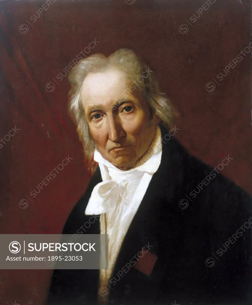 Oil portrait by Francois Lepagnez (1828-1870) after an original work by Claude Bonnefond. Jacquard (1752-1834) invented a loom which used a punched ca...