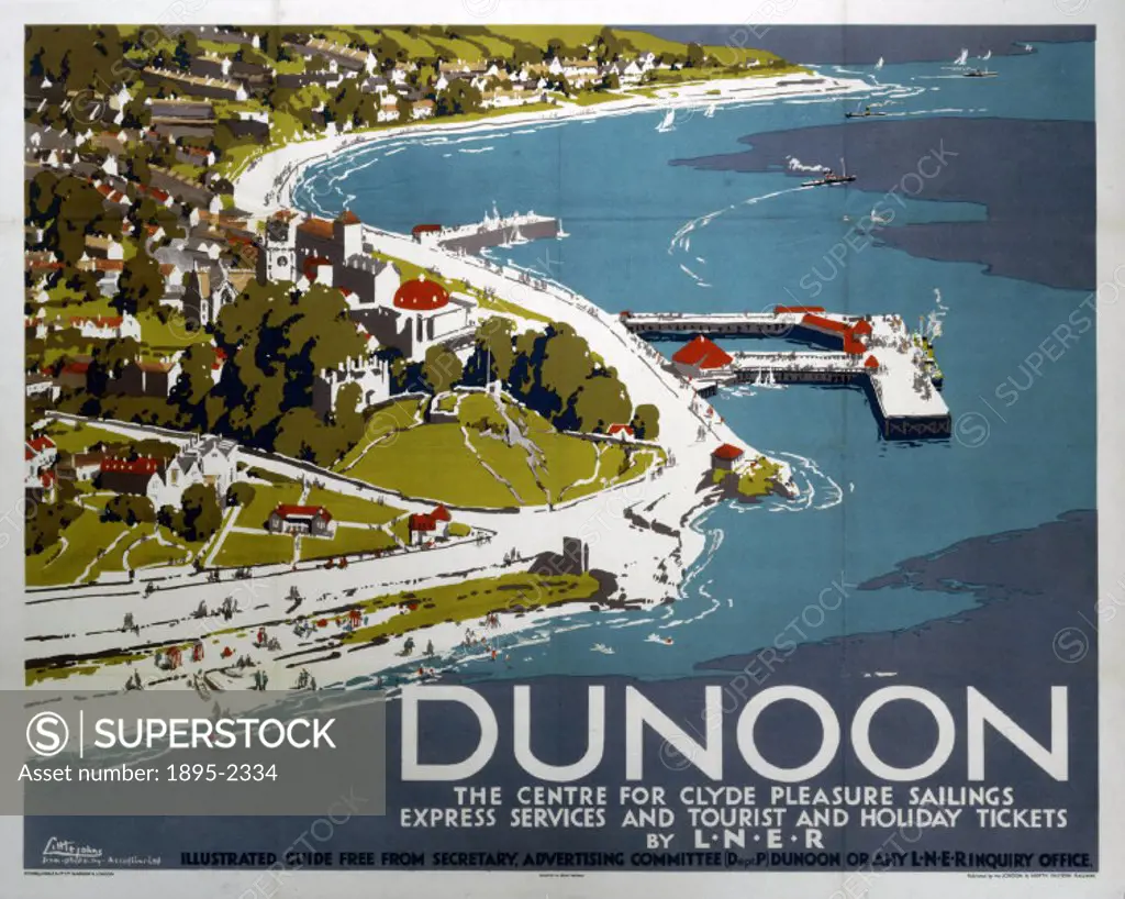 London & North Eastern Railway (LNER) poster advertising the Scottish resort of Dunoon. Artwork by Littlejohns.
