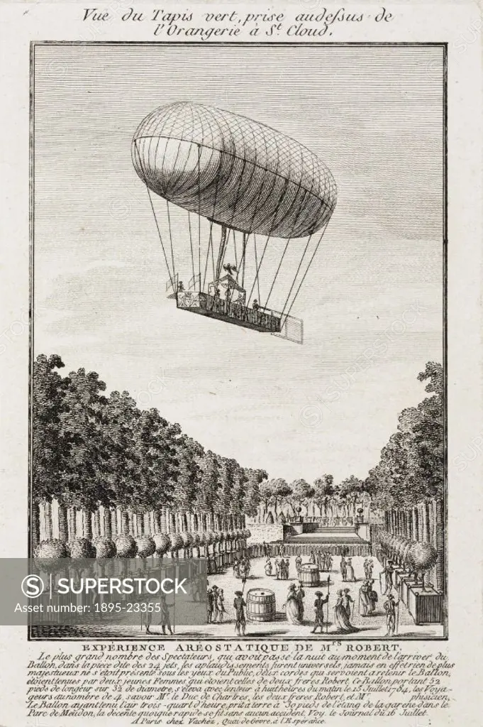French aeronautical theorist, Meusnier (1754-1793) was the first to propose that a navigable balloon should be cylindrical, thus imitating water-borne...