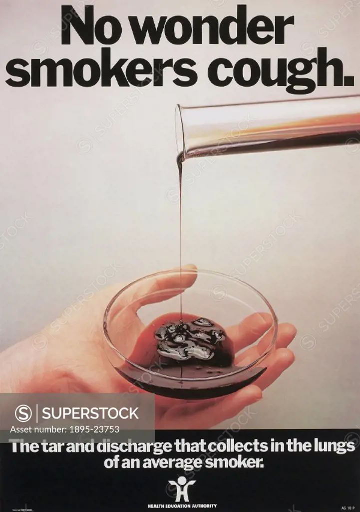 Poster produced for the Health Education Council to warn against the dangers of smoking.