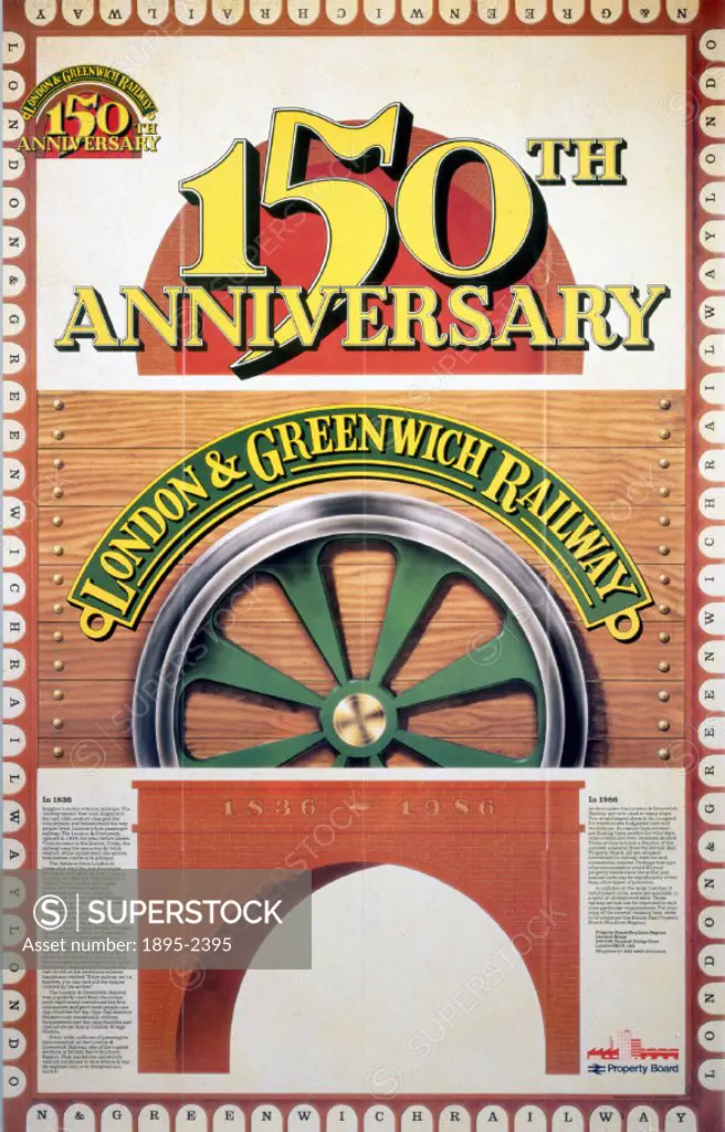 (BR) poster. London & Greenwich Railway - 150th Anniversary, 1986.