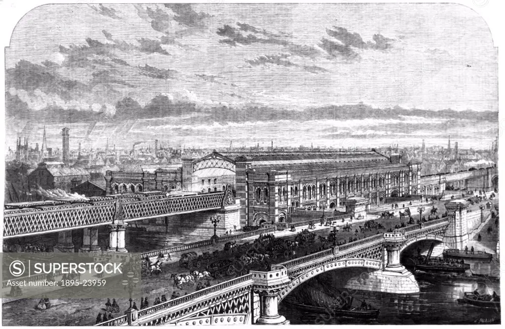 Plate taken from the Illustrated London News’. The Metropolitan District Railway (MDR) built the railway bridge in the background in order to extend ...