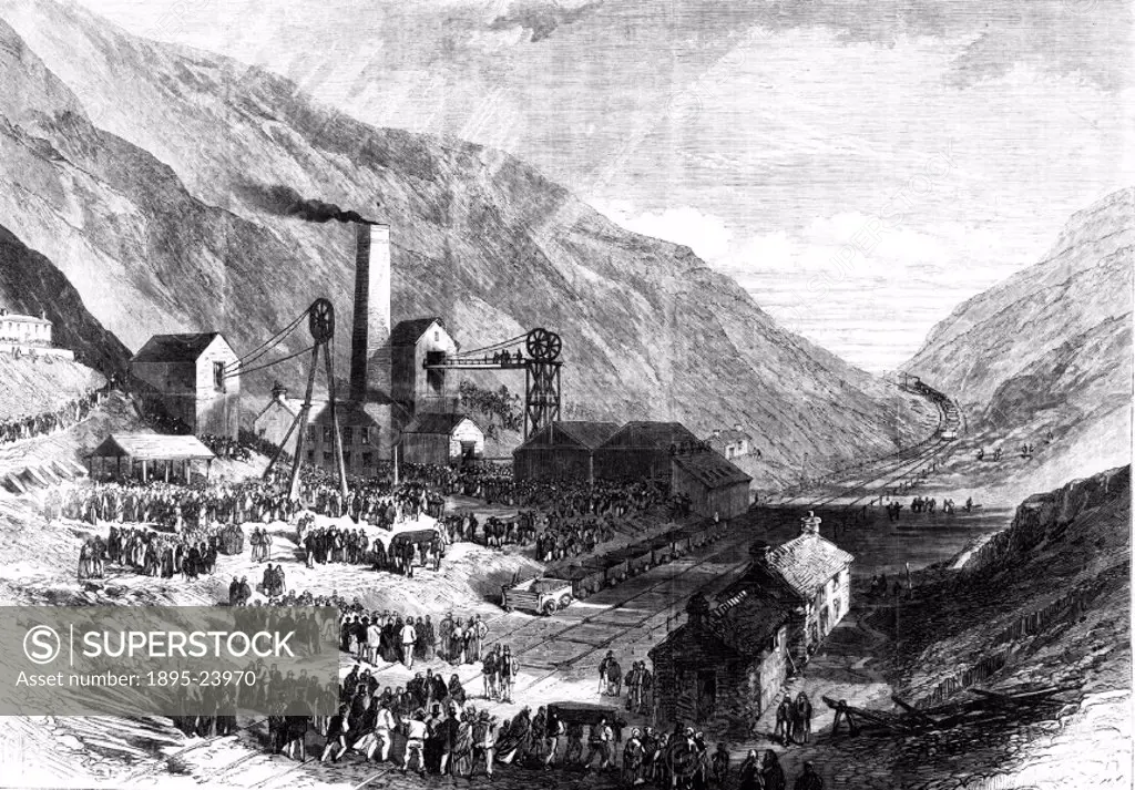 Plate taken from the Illustrated London News’.  Ferndale Colliery, opened in 1857 by David Davis was a steam coal colliery. The pit disaster of 8 Nov...
