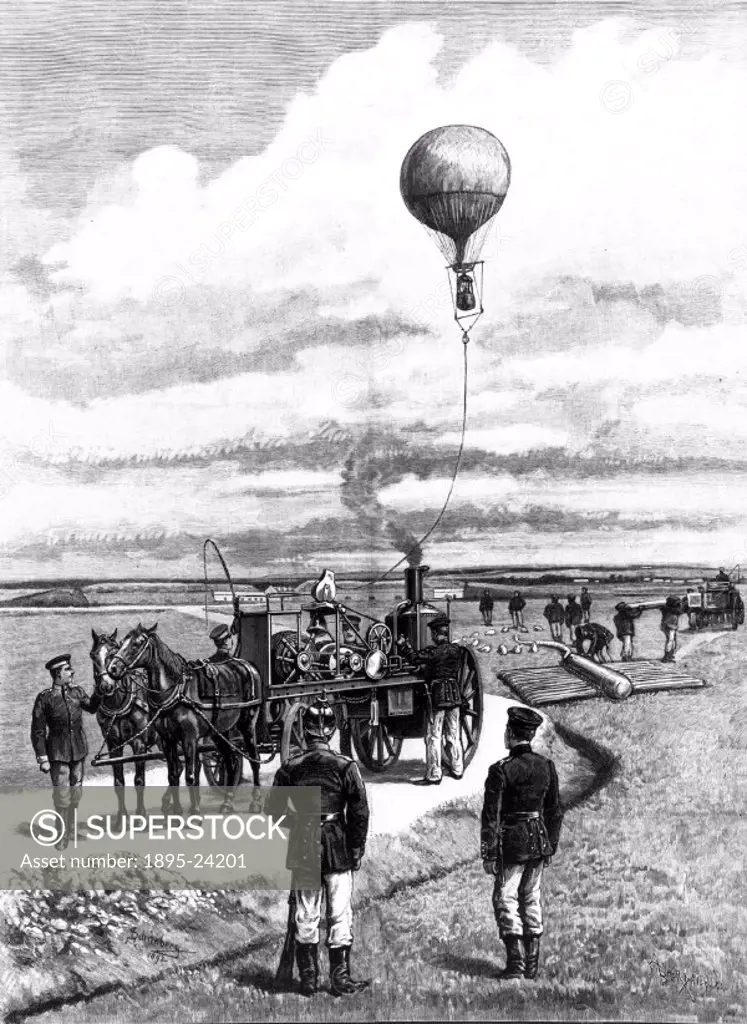 Plate taken from the Illustrated London News’ (Vol 92/2 p 280). The use of balloons as methods of transport was begun during the Franco-Prussian War,...