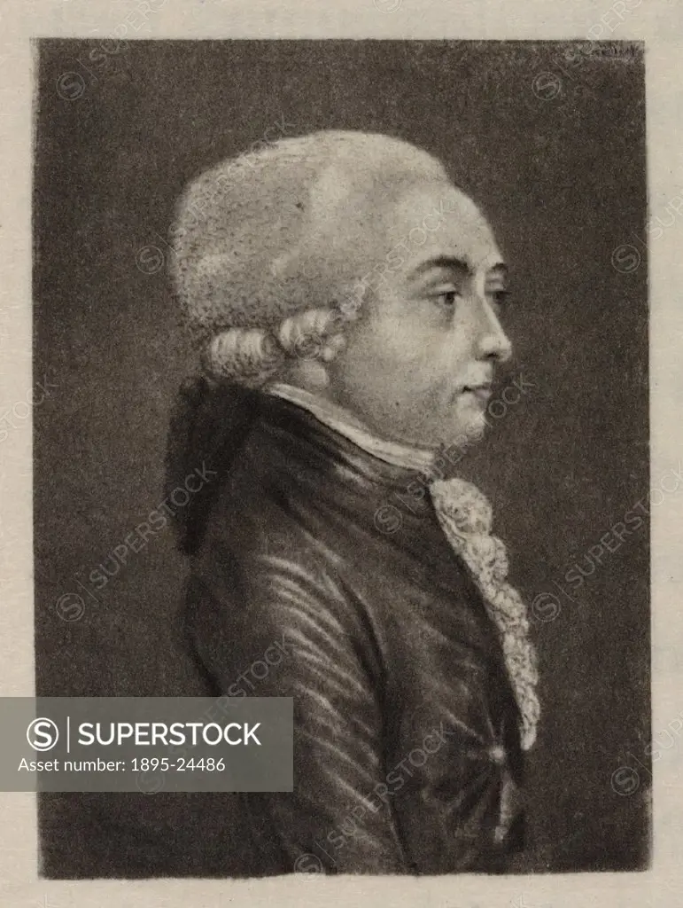 Portrait of either French physics professor Jacques Charles (1746-1823), or Nicolas Robert (1761-1828), who together made the first manned (free fligh...