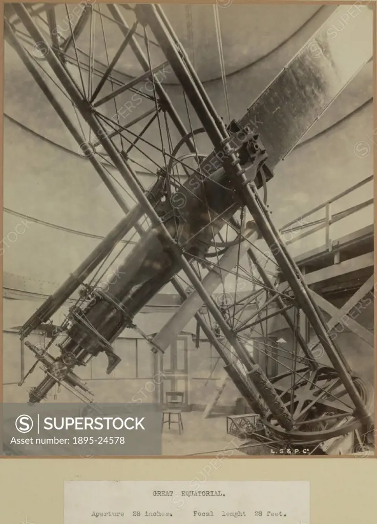 Photograph of the Airy´s ´Great Equatorial´, a 28-inch refracting telescope at the Royal Observatory, Greenwich. Sir Howard Grubb of Dublin built this...