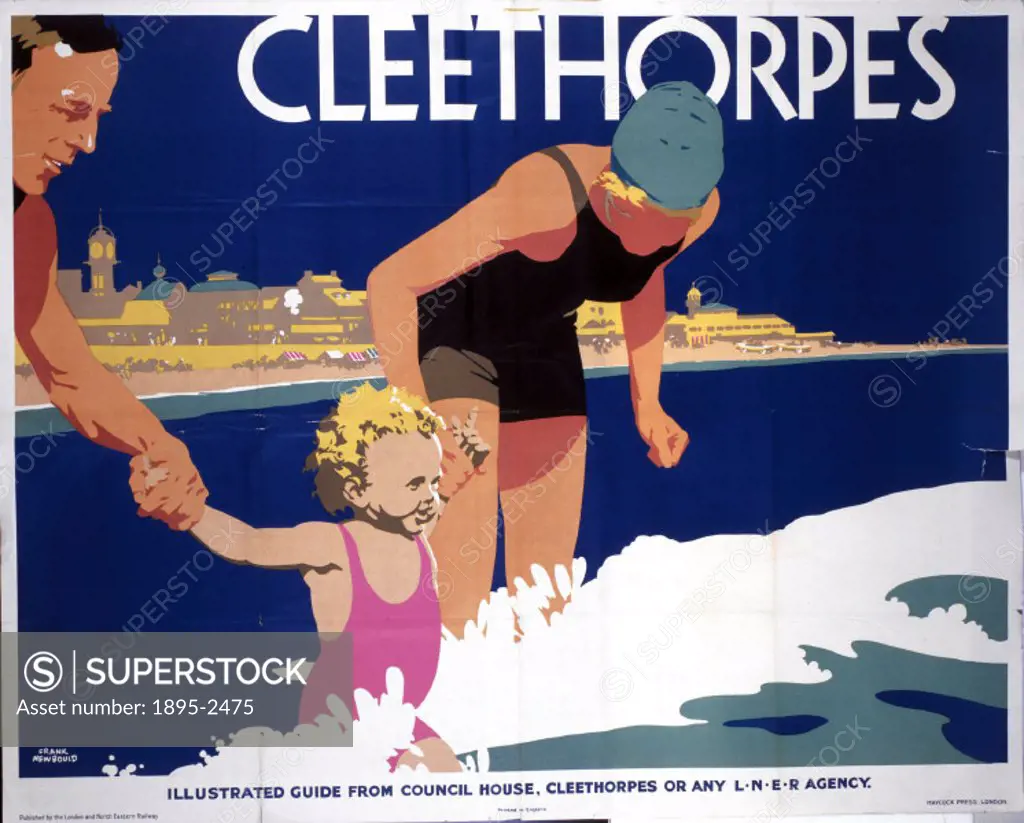 Poster produced for the London & North Eastern Railway to promote rail travel to the popular North East coastal resort of Cleethorpes, Lincolnshire. T...