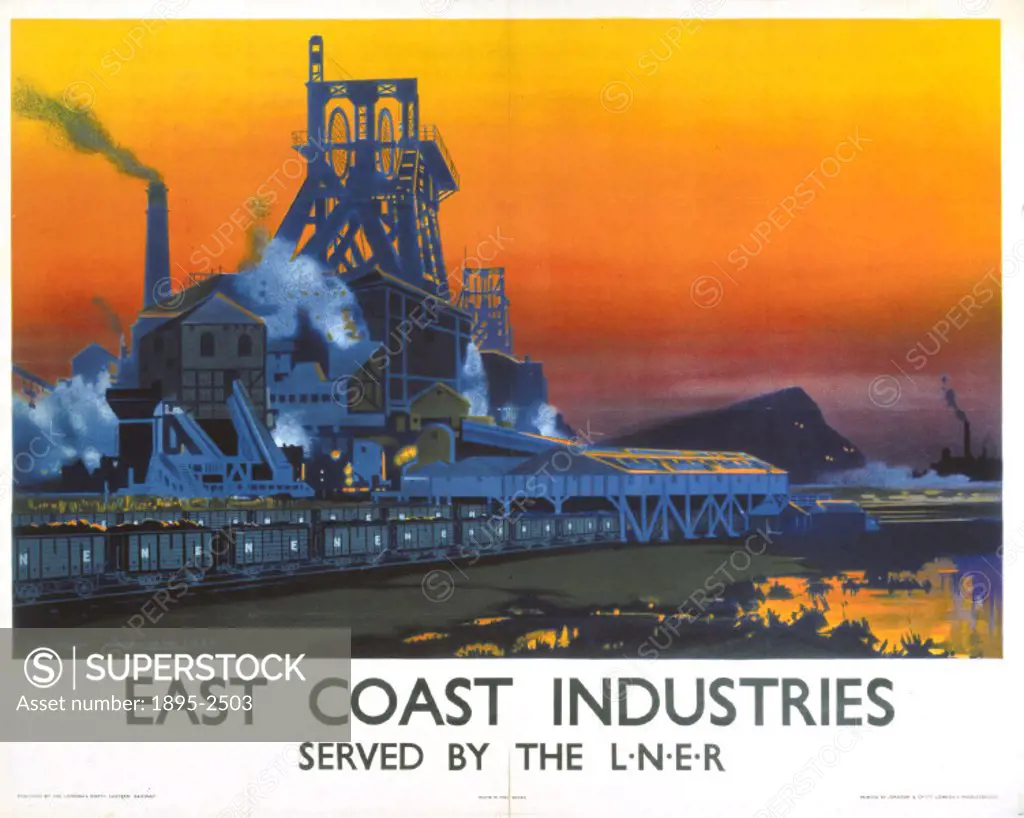 Poster produced for London & North Eastern Railway (LNER) as part of a series of posters promoting the companys services to industries in the north e...