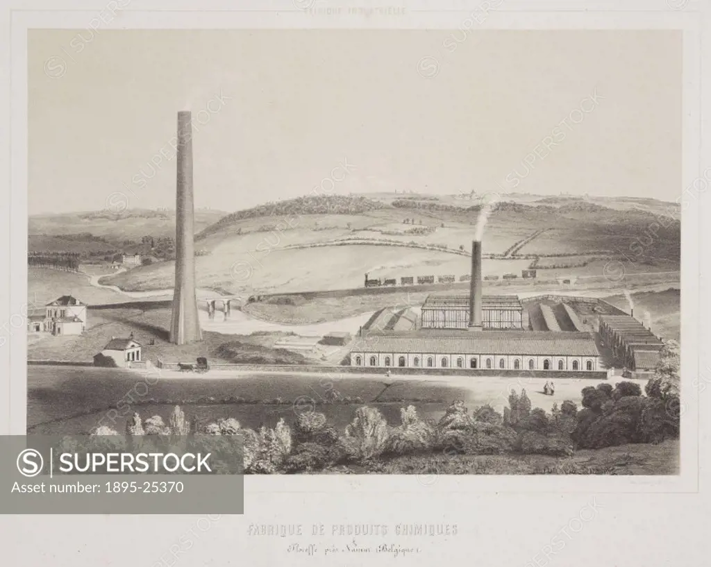 View of a chemical products factory in Floreffe near Namur in Belgium.
